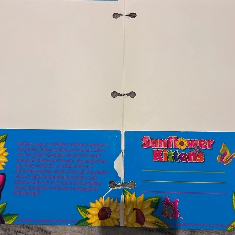Lisa Frank Sunflowers Kittens Butterflies Cats Folder